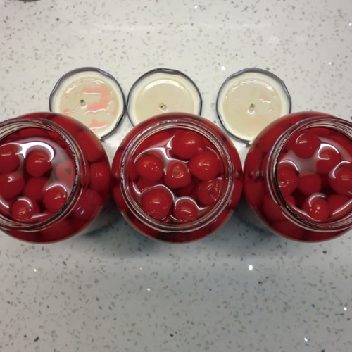 canned red cherries